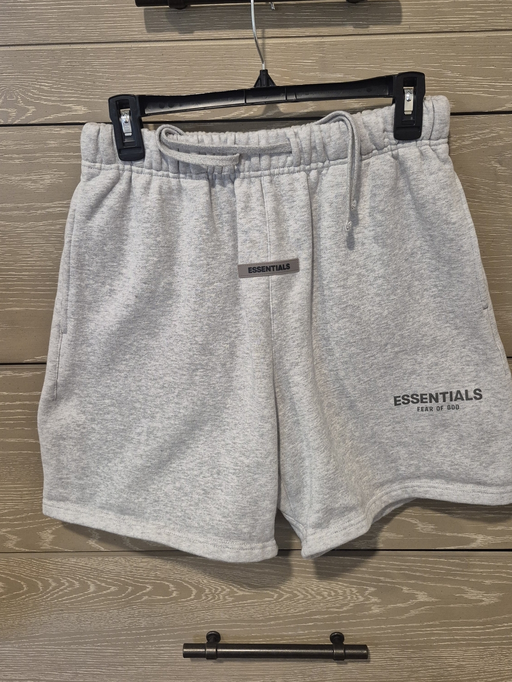 Essentials Men’s Heather Gray Athletic Logo Shorts